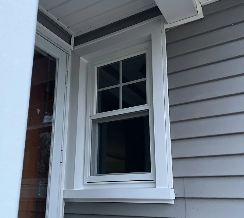 Custom aluminum work on this replacement window installation
